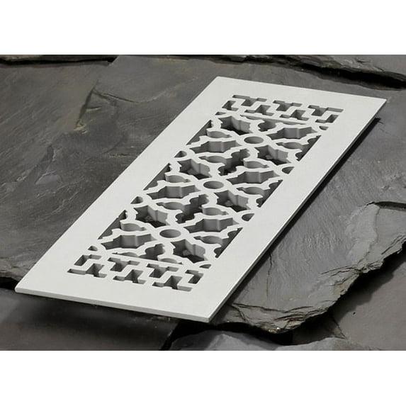 Reggio Registers 616-Anh Scroll Series 4" X 14" Floor Grille - Grey