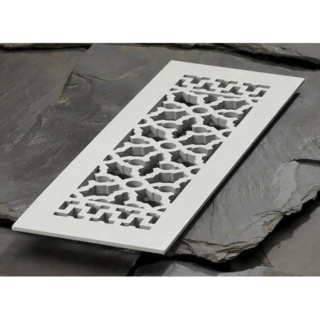 Reggio Registers 616-Anh Scroll Series 4" X 14" Floor Grille - Grey