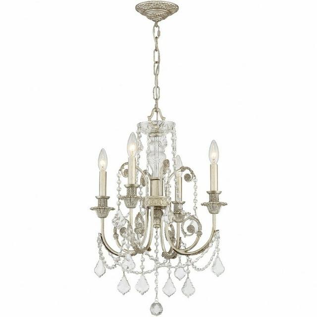 5114-OS-CL-MWP-Crystorama Lighting-Regis - Four Light Mini Chandelier in Classic Style - 17.5 Inches Wide by 25 Inches High-Hand Cut Crystal Type-Olde