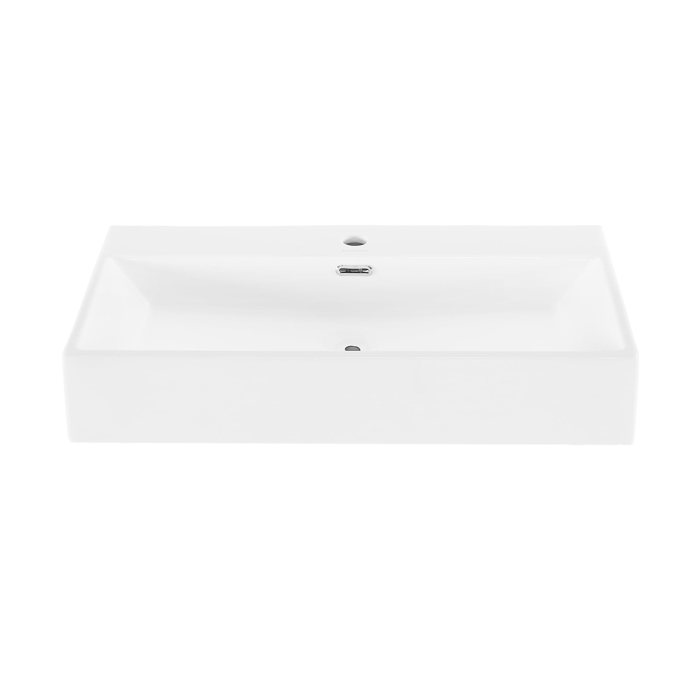 Reims 30" White Ceramic Wall-Mount Rectangular Bathroom Sink