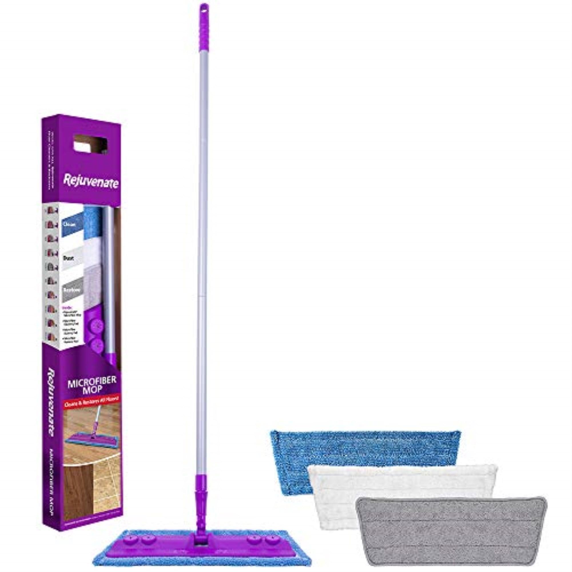 Rejuvenate Multicolor Microfiber Flat Mop Kit with Aluminum Handle