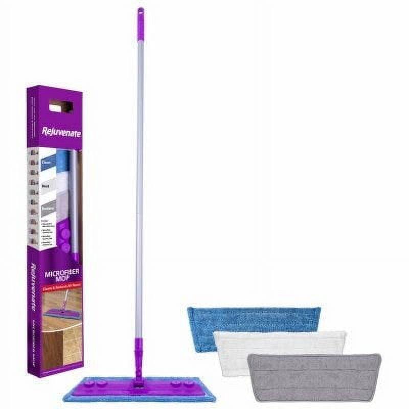 Rejuvenate Multicolor Microfiber Flat Mop Kit with Aluminum Handle