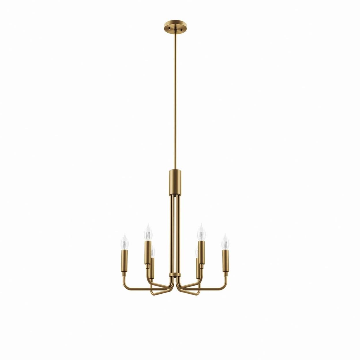 Elysian Satin Brass 6-Light Adjustable Chandelier