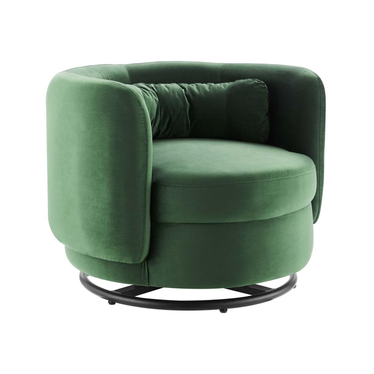 Relish Performance Velvet Performance Velvet Swivel Chair, Black Emerald