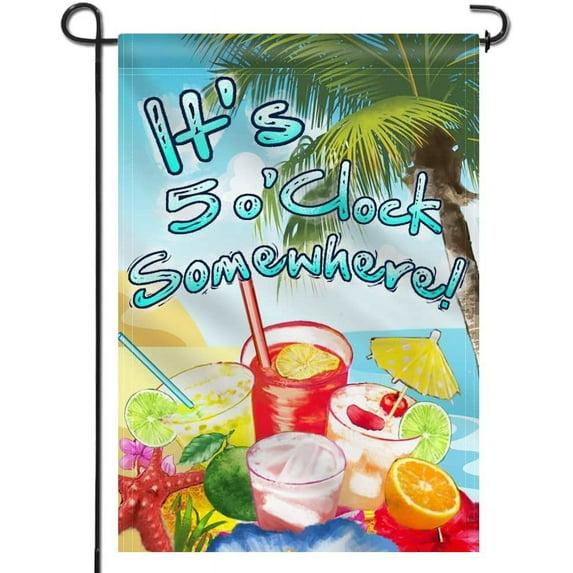 Dovecove It's 5 o'Clock Somewhere Summer Decorative Garden Flags 18 x 12.5 Inch