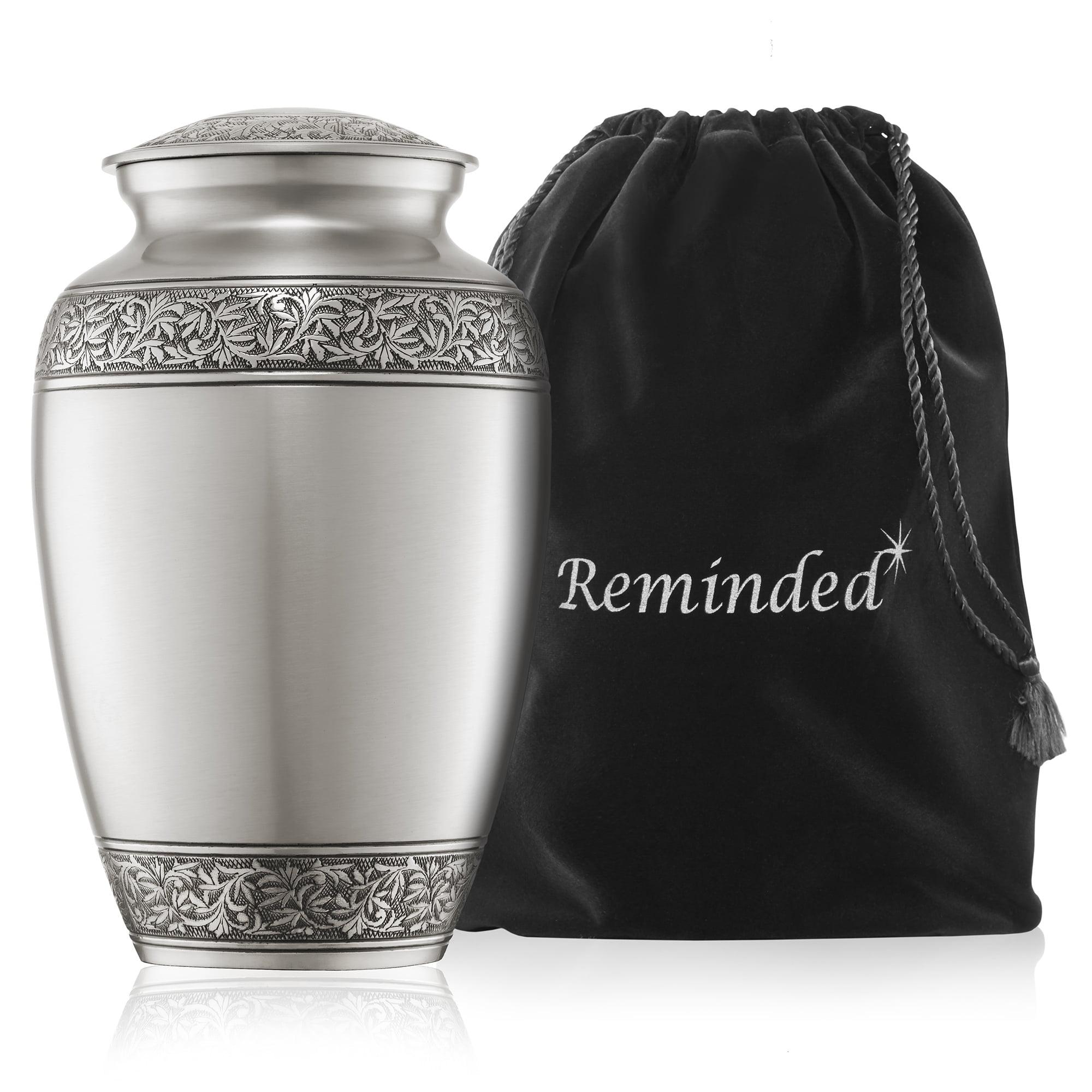 Decorative Full-sized Memorial Urn, Silver