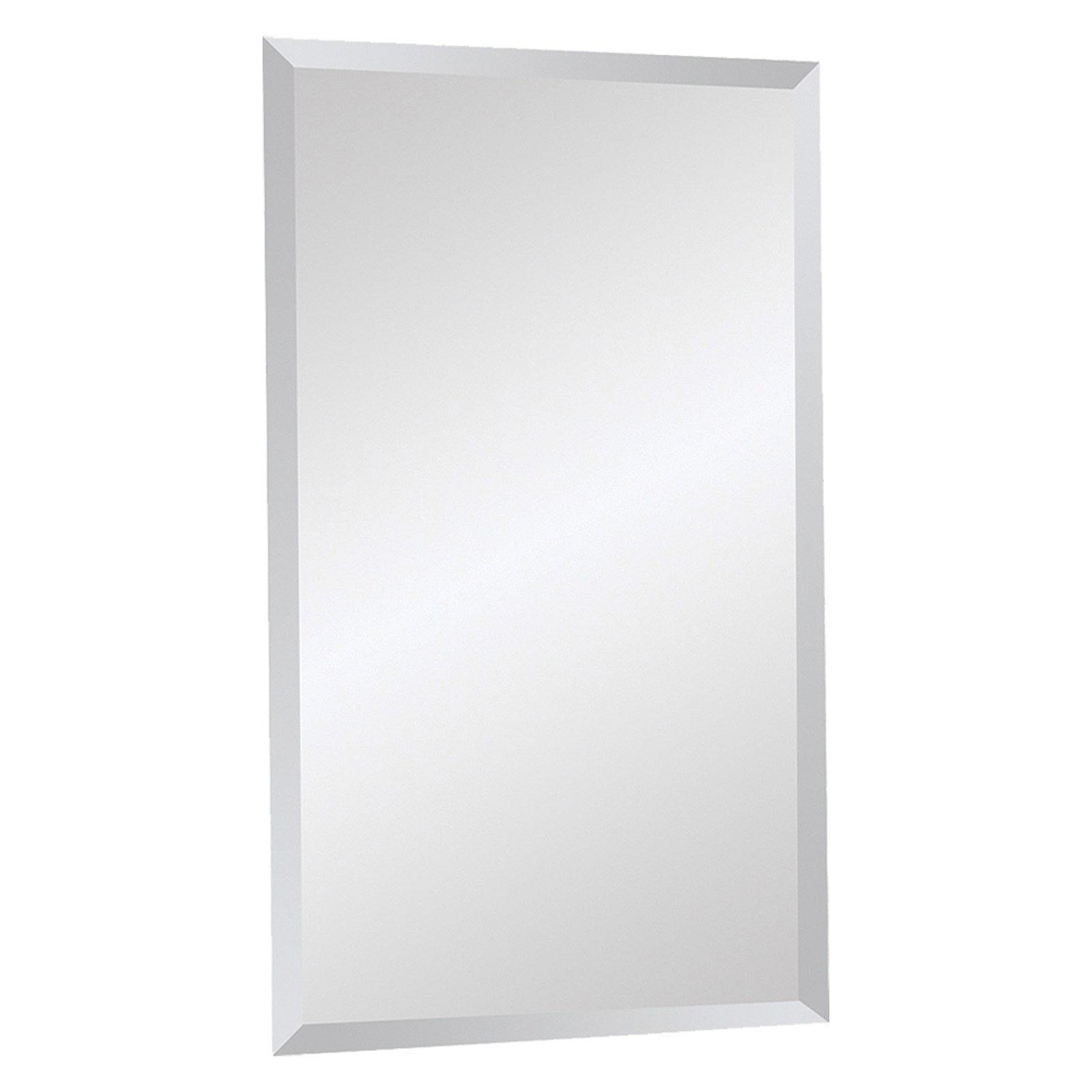 Sleek Frameless Beveled Rectangular Wall Mirror 20" x 34"