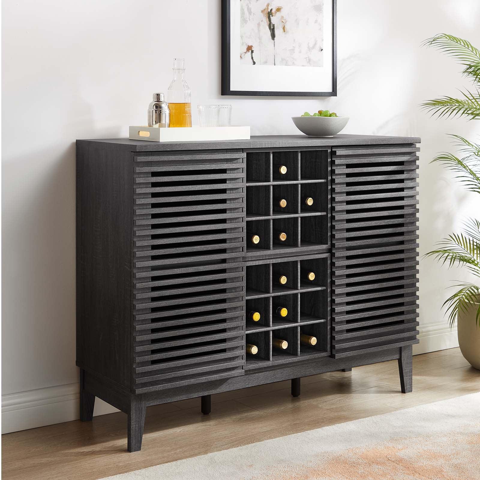 Modway Render Bar Cabinet in Charcoal