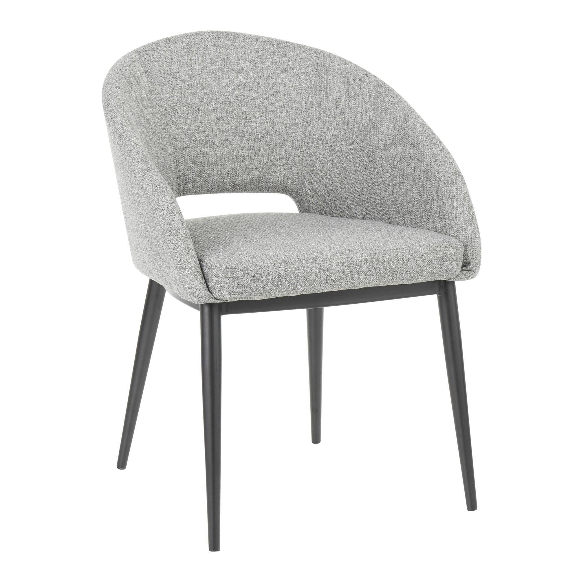 Gray Velvet Barrel Accent Chair with Metal Legs