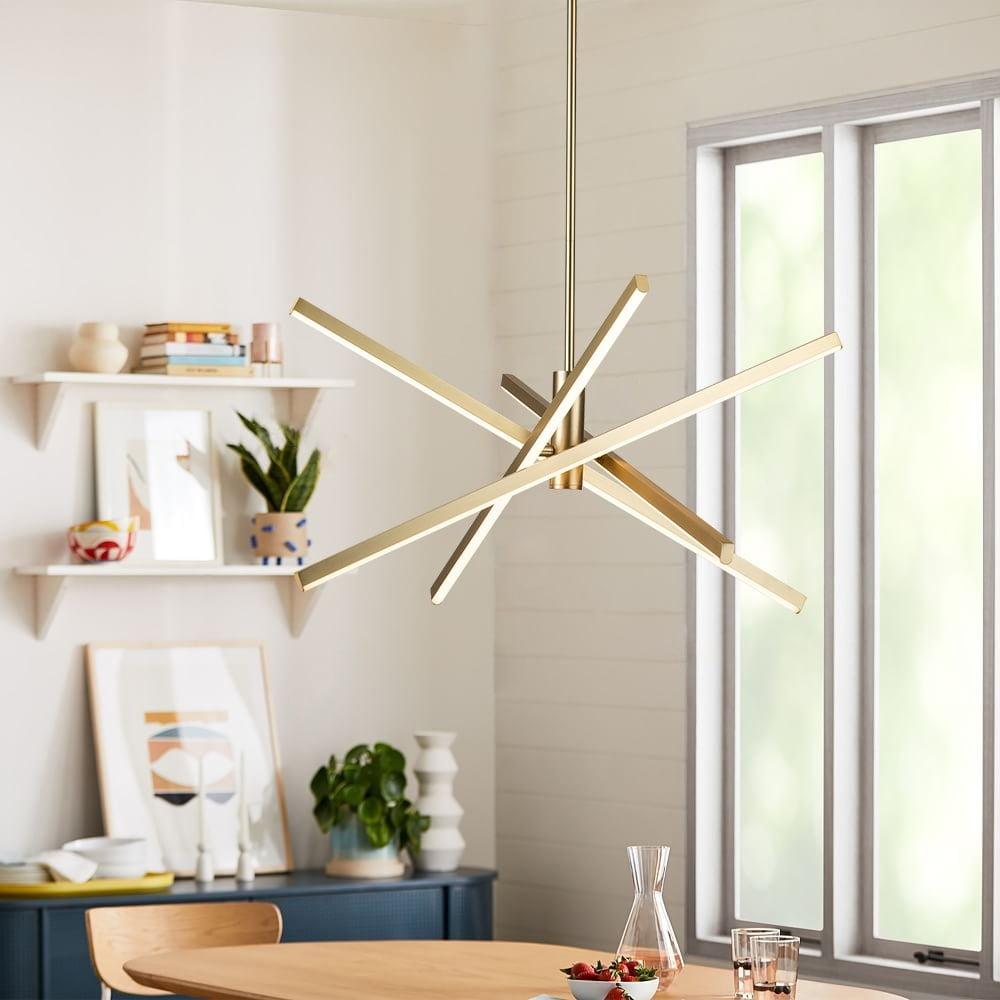 Wade Logan® Athiran Aluminum Dimmable LED Modern Linear Chandelier