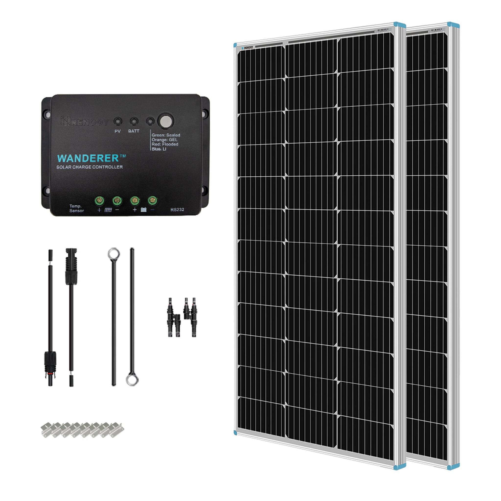 Renogy 200W Monocrystalline Solar Panel Kit with 30A PWM Controller