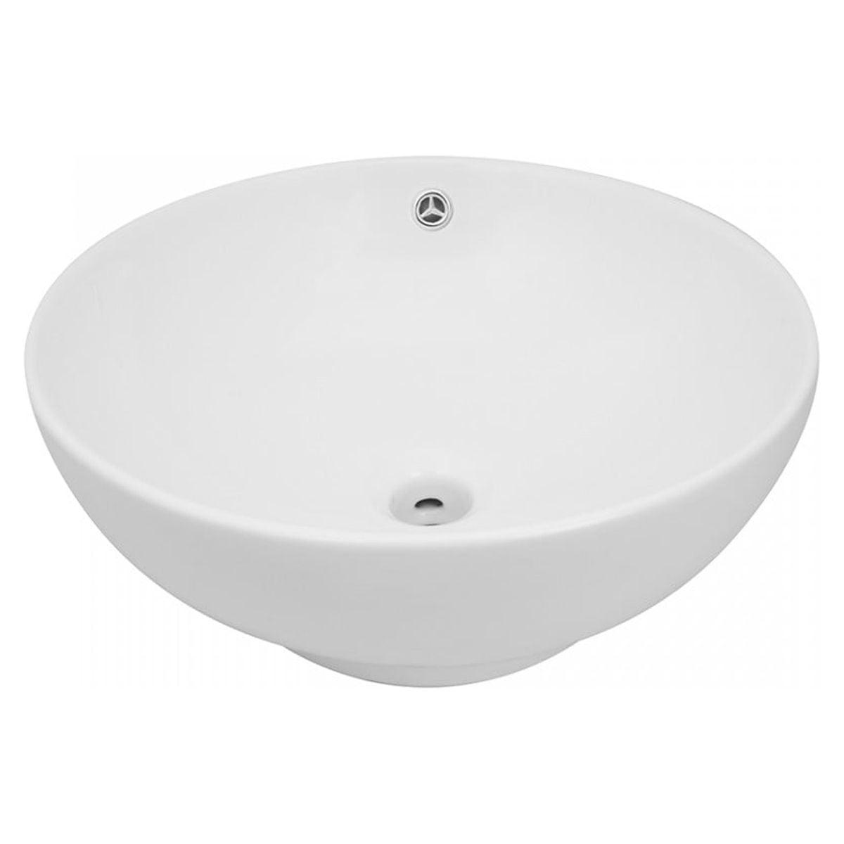 16.5'' Gloss White Ceramic Round Bathroom Vessel Sink