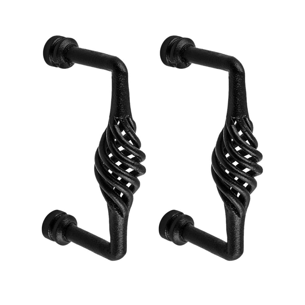The Renovators Supply Inc. Drawer Handle Cabinet Wrought Iron 5" Center to Center Birdcage Pull (Set of 2)