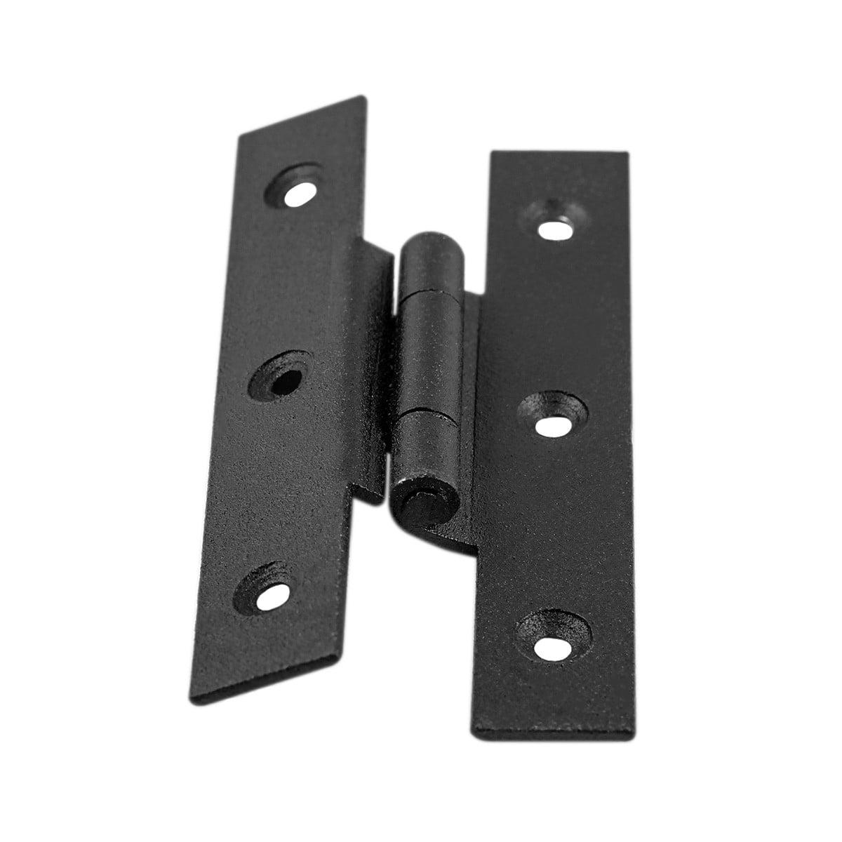 Black Wrought Iron Cabinet H Hinge 3.5" H 1/4" Offset Door Hinge