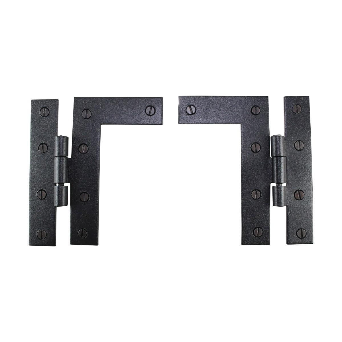 The Renovators Supply Inc. Pair Flush H-L Wrought Iron Cabinet Hinge Surface Mount Hinge