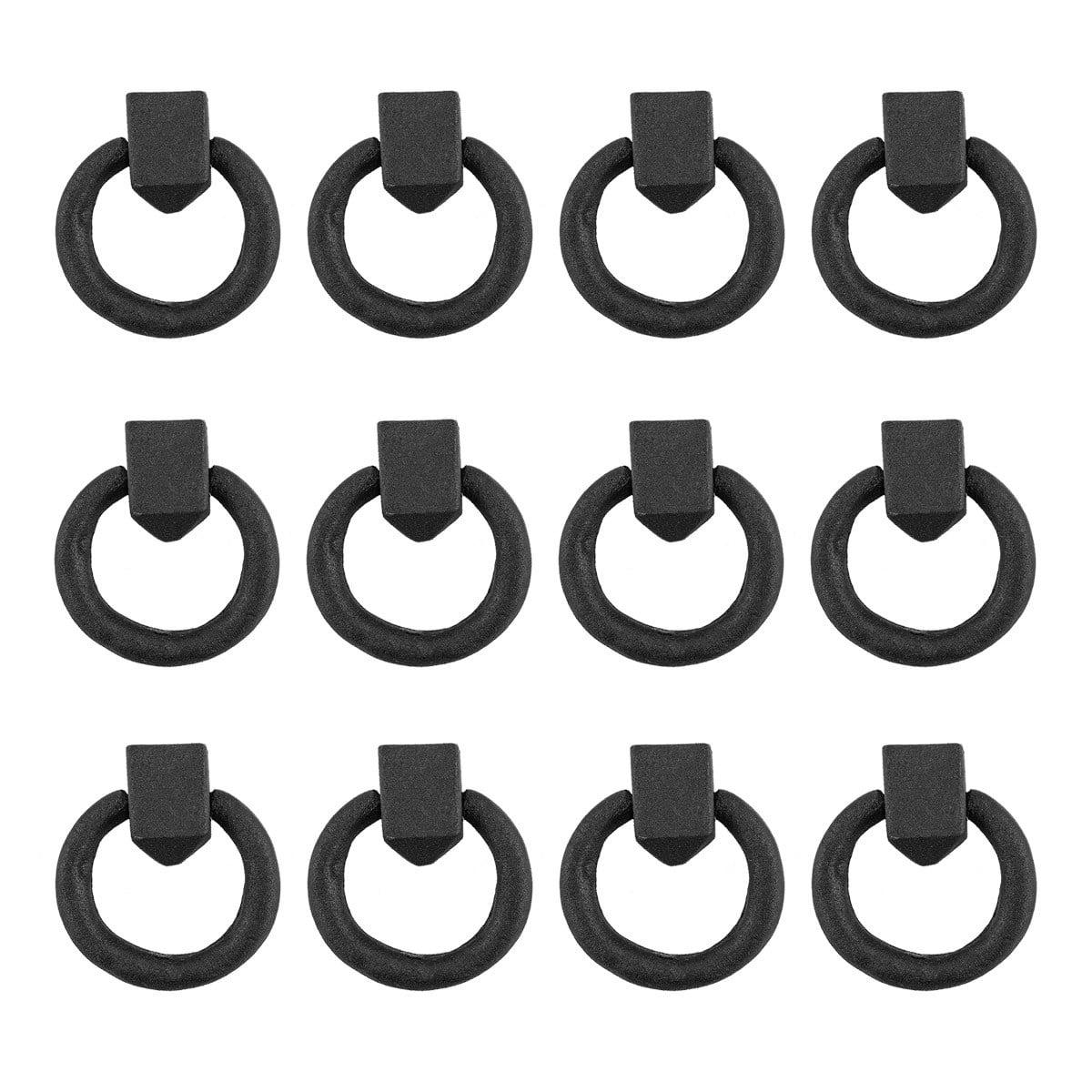 The Renovators Supply Inc. Wrought Iron Cabinet Gate Door Ring Pull Multipack (Set of 12)