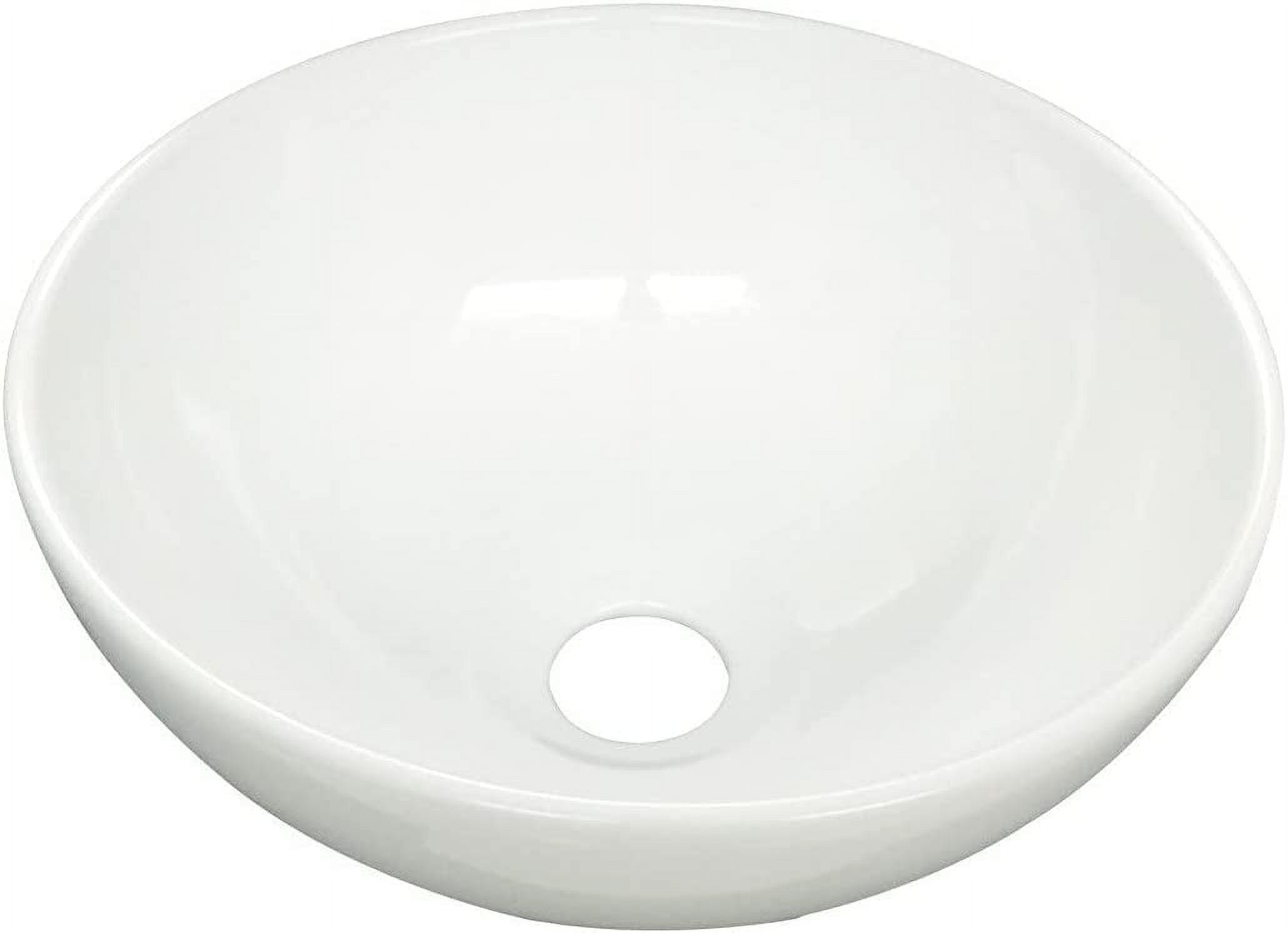 White Round Above Counter Bathroom Sink Ceramic Vanity Vessel Sink