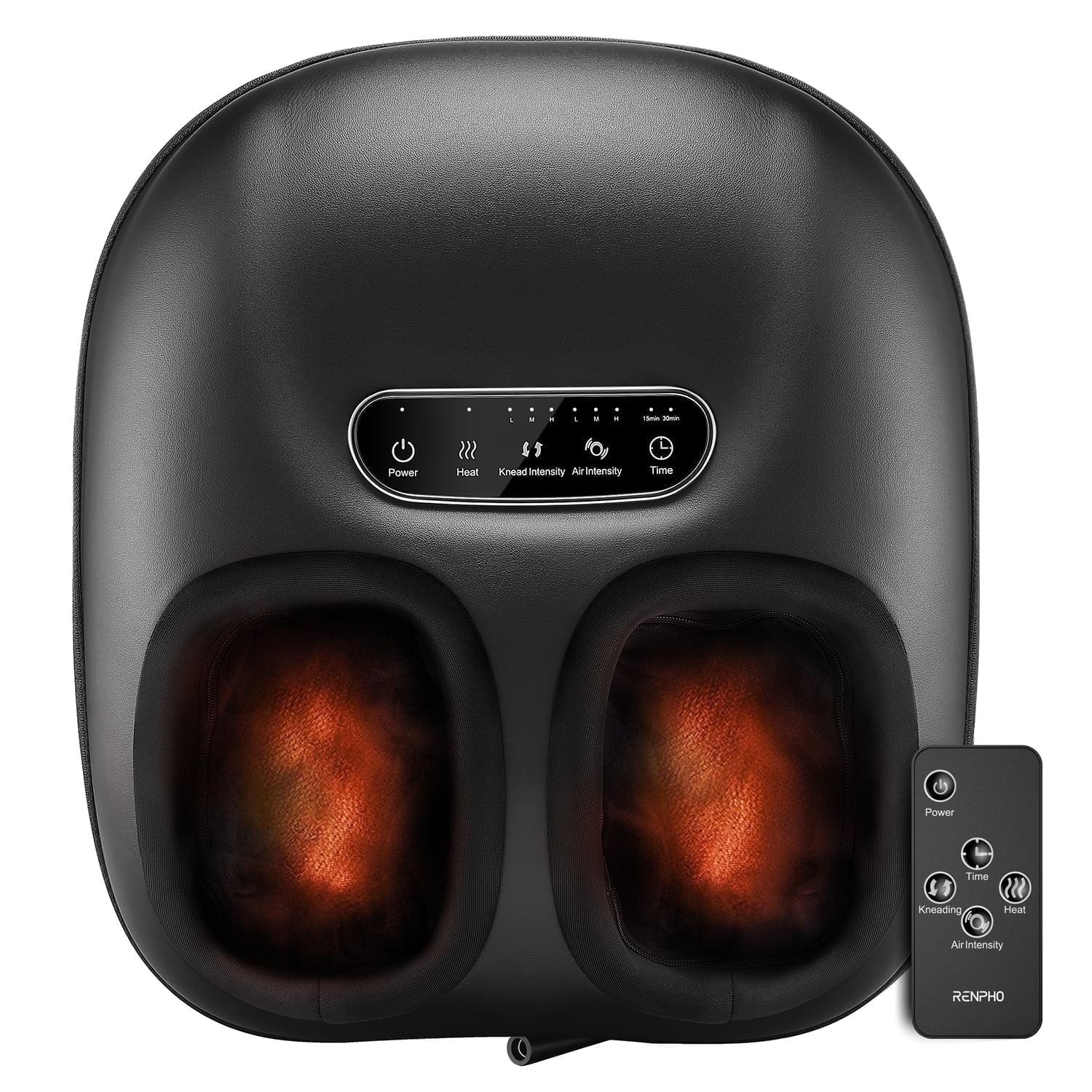 Renpho Shiatsu Foot Massager with Heat for Tired Foot Blood Circulation up to size 11, Black,Fathers Day & Birthday Gifts for Mom Dad Men