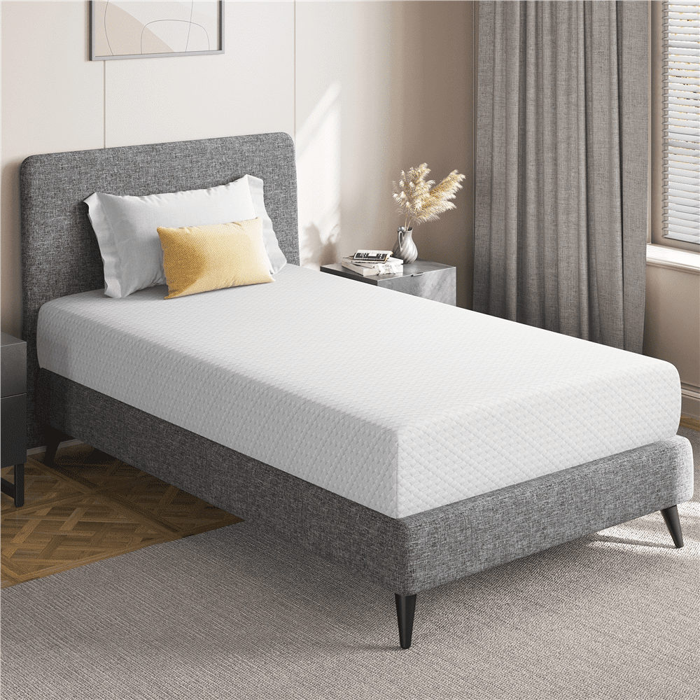 Twin 10'' White Gel Memory Foam Sofa Bed Mattress