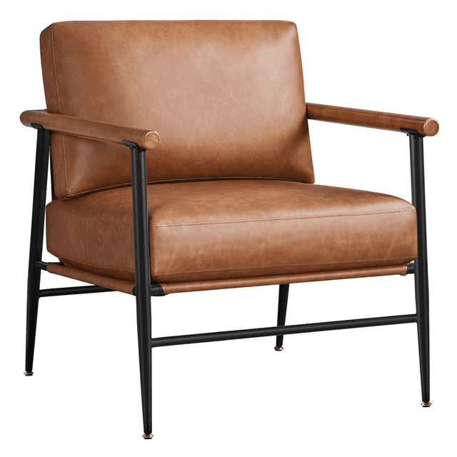 Renwick Mid-century Modern Upholstered Accent Chair for Living Room, Retro Brown