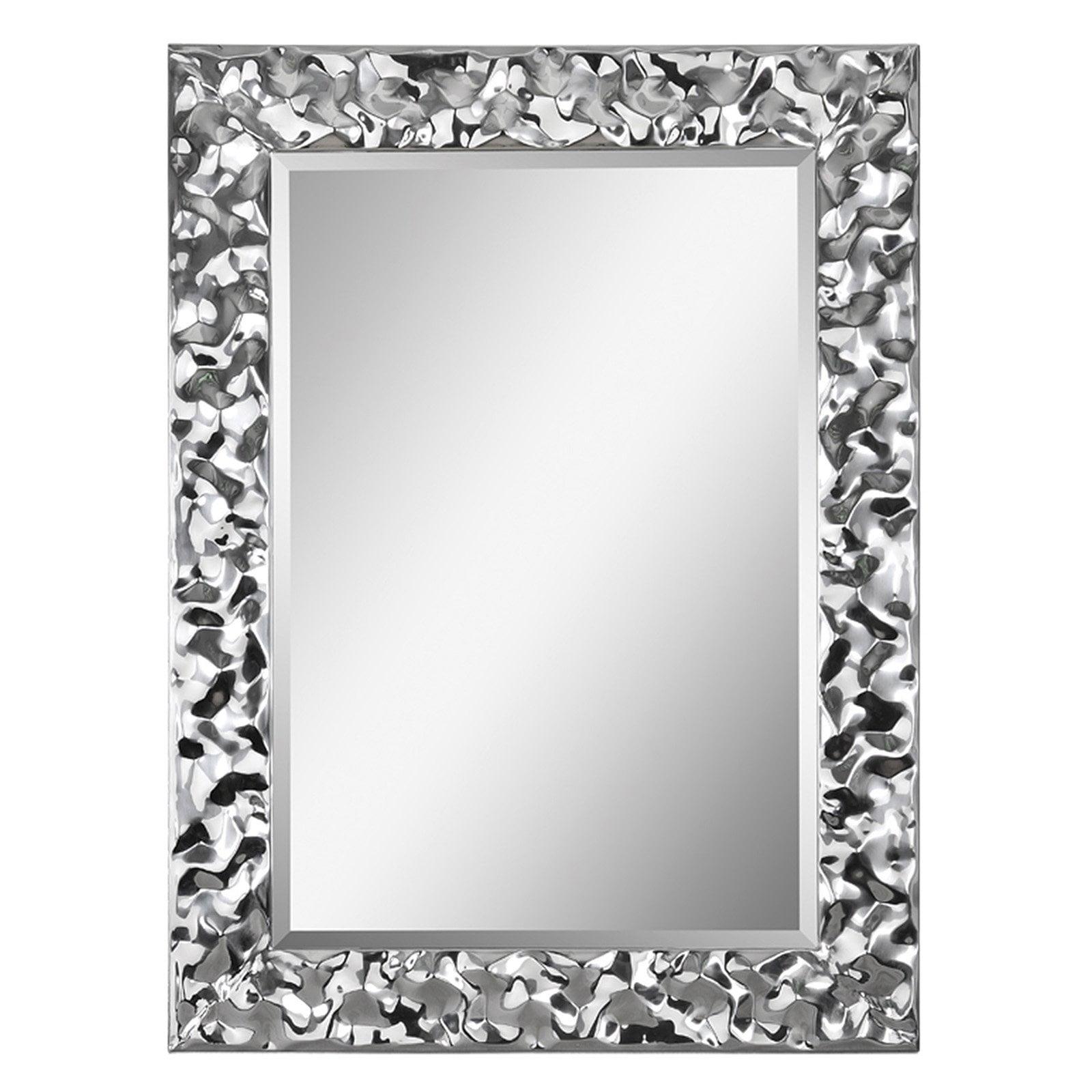 Crinkle Chrome Border 30x40 Rectangular Mirror