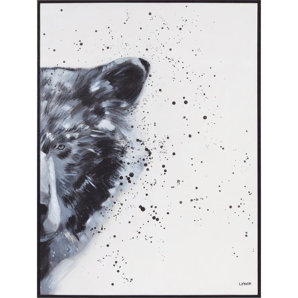 Faraway Charcoal Animal Portrait Canvas Wall Art