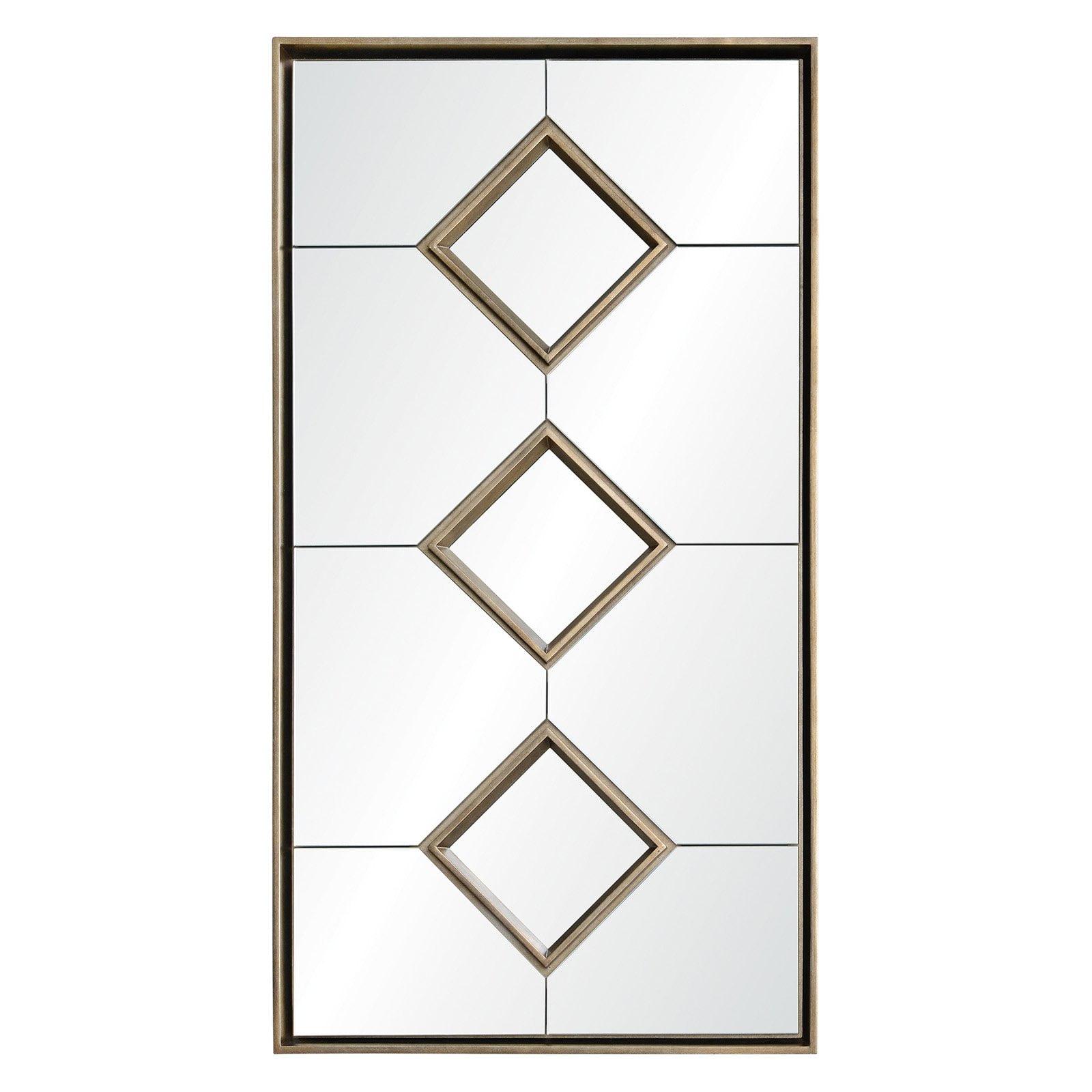 Antique Silver Leaf and Natural Wood Full-Length Mirror 32" x 60"