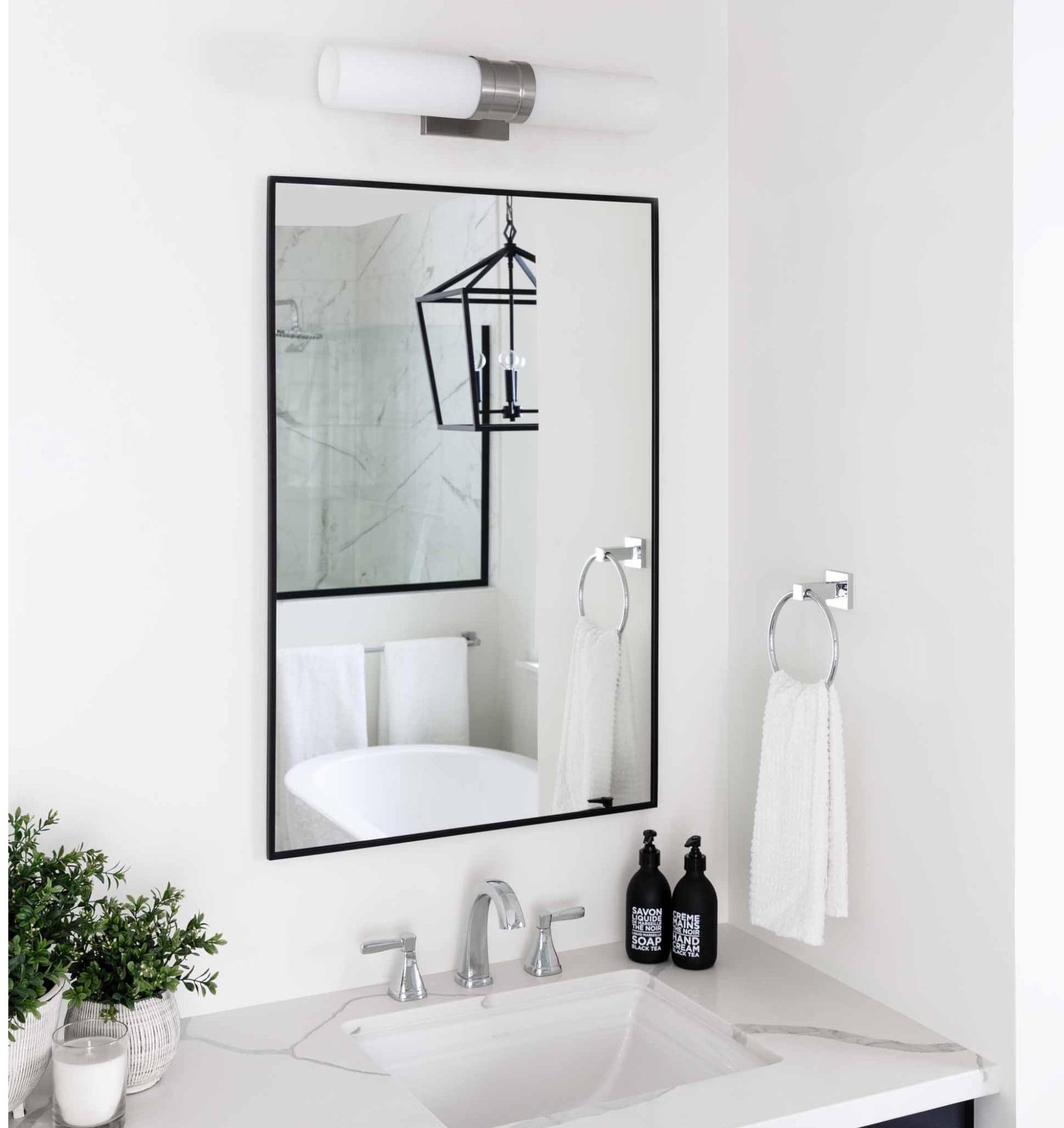 Matte Black Rectangular Iron Wall Mirror