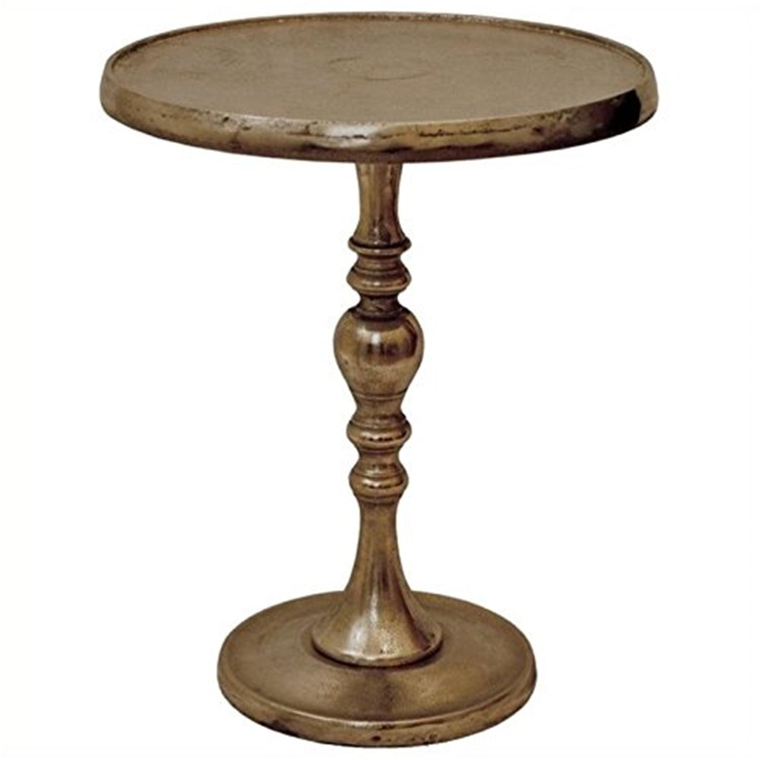 Romina Antique Brass Round Aluminum Accent Table