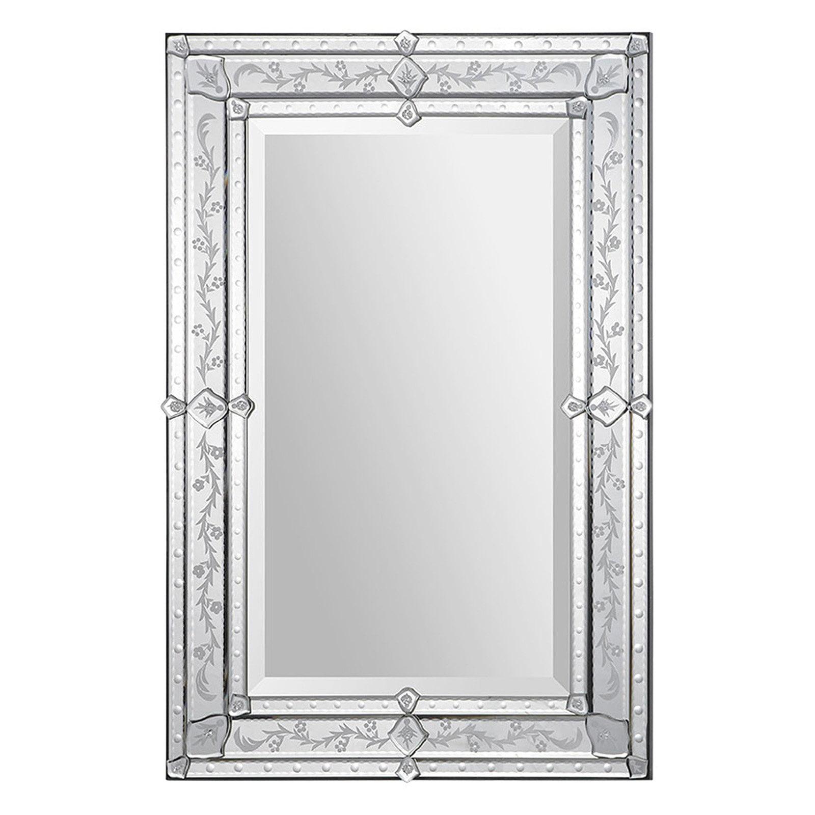 Vincenzo 29" x 41" Silver Glass Wall Mirror