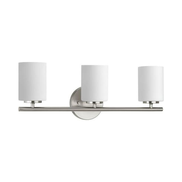 Progress Lighting Replay Collection 3-Light Bath Vanity, Brushed Nickel, Shade Included