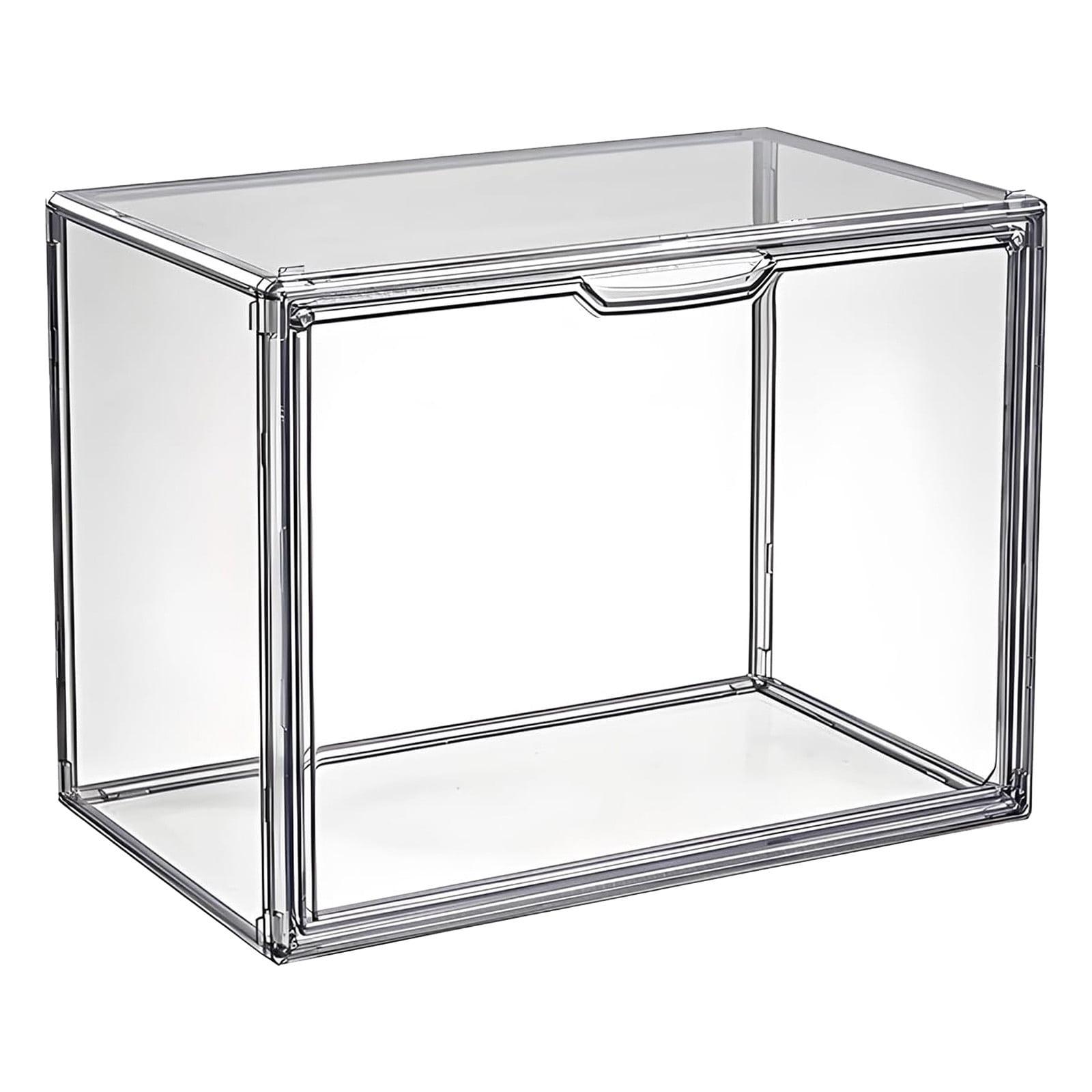 Clear Stackable Acrylic Storage Bin with Magnetic Lid