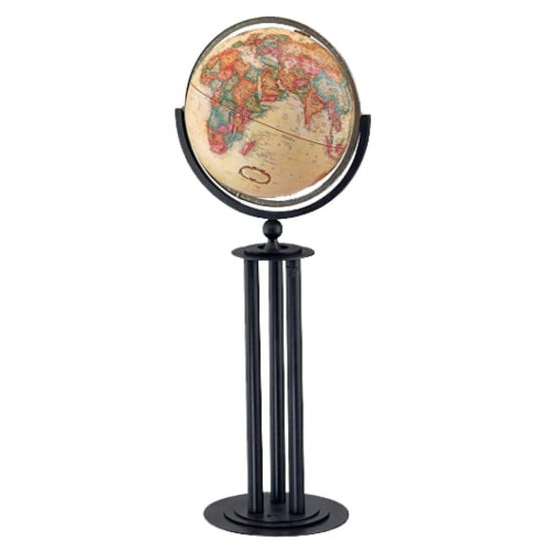 Antique Ocean 16" Globe with Black Metal Stand