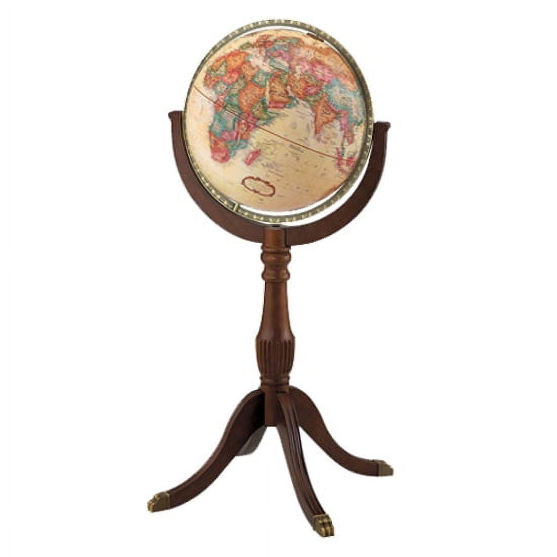 Sherbrooke II 16" Antique Off-White Globe with Dark Cherry Stand