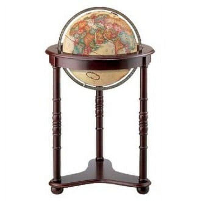 Westminster Antique Ocean Globe with Dark Cherry Hardwood Base