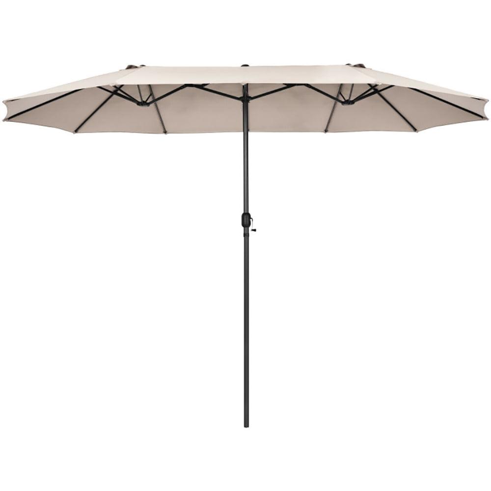 Latitude Run® 15 Feet Patio Double-Sided Umbrella With Hand-Crank System