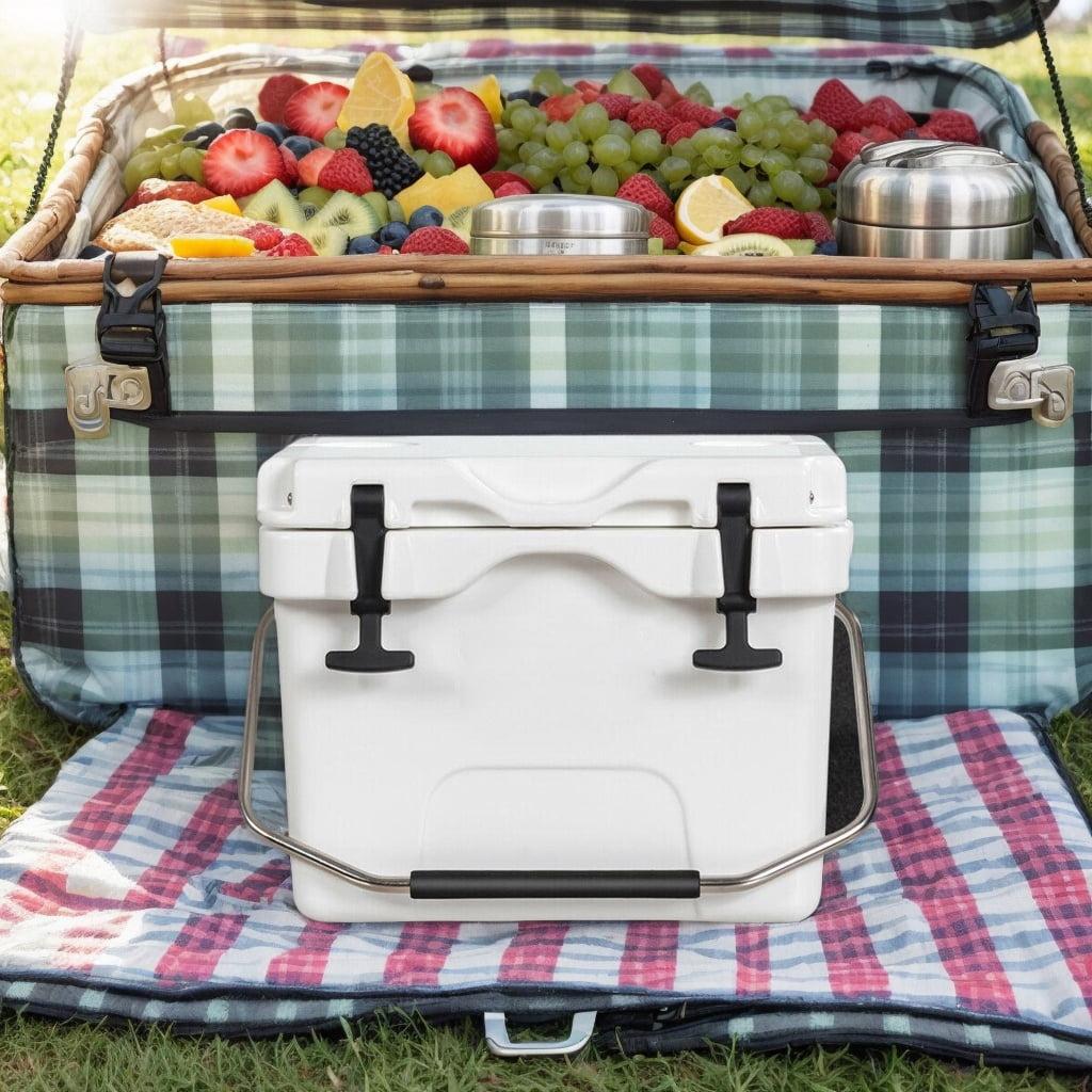 Costway 16 Quart Cooler Portable Ice Chest Leak-proof 24 Cans Ice Boxfor Camping