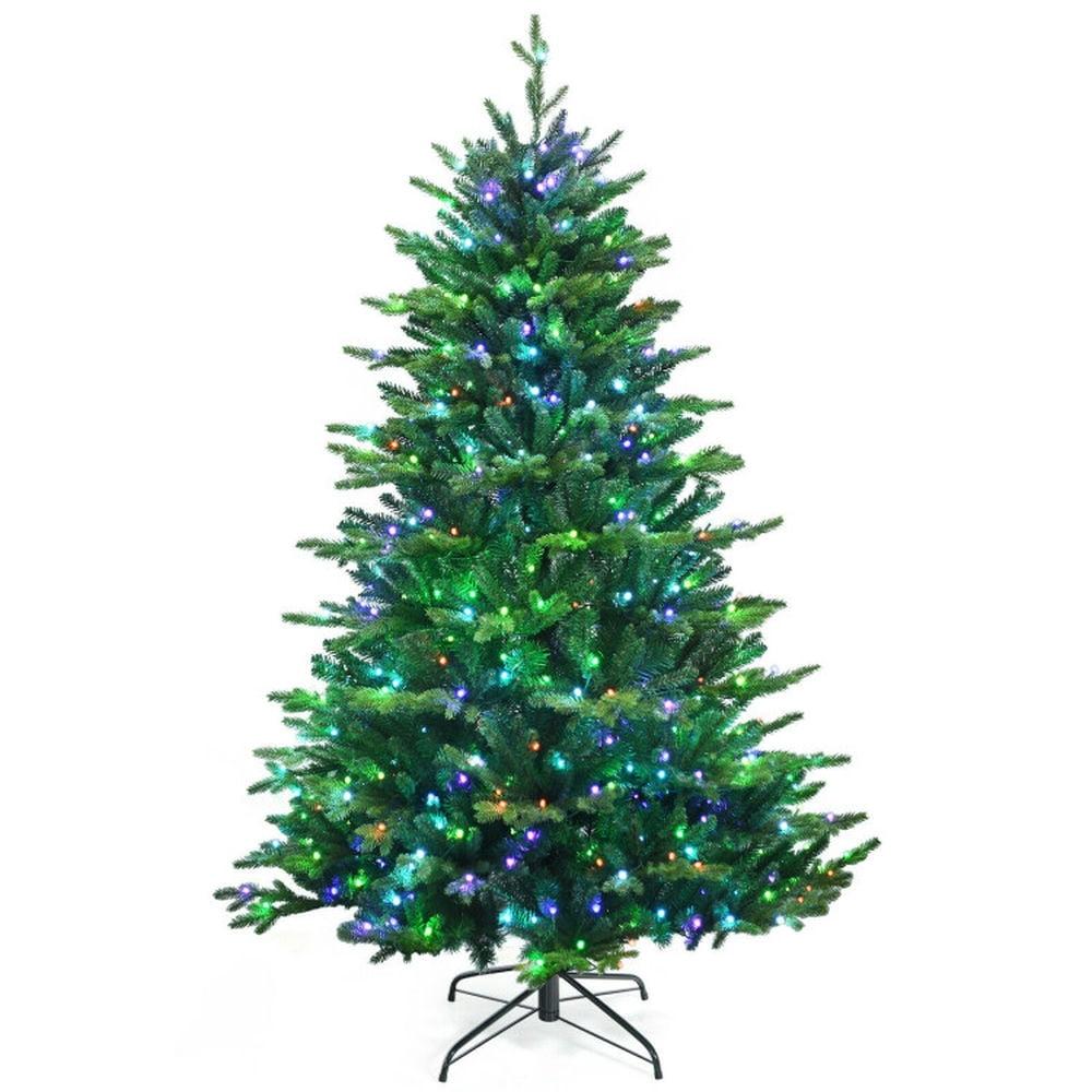 6 FT Pre-Lit Multicolor LED Christmas Tree with Metal Stand