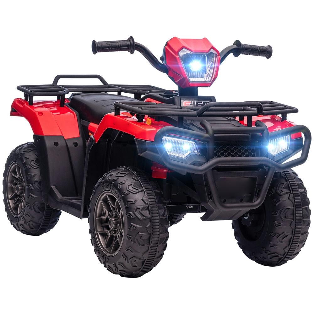 Red 12V Kids Quad ATV with LED Lights and Music