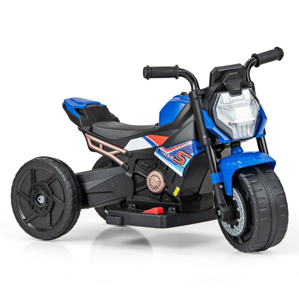 Resenkos Kids Ride-on Motorcycle 6V Battery Powered Motorbike with Detachable Training Wheels-Blue, Motorcycle Toy for Children Boys & Girls