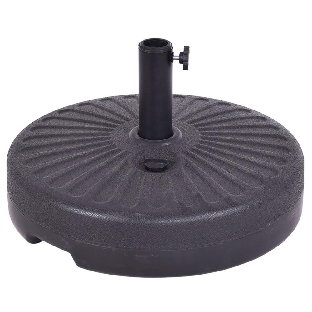 Costway 20'' Round 23L Water Filled Umbrella Base Stand Self-filled Patio Furniture Black