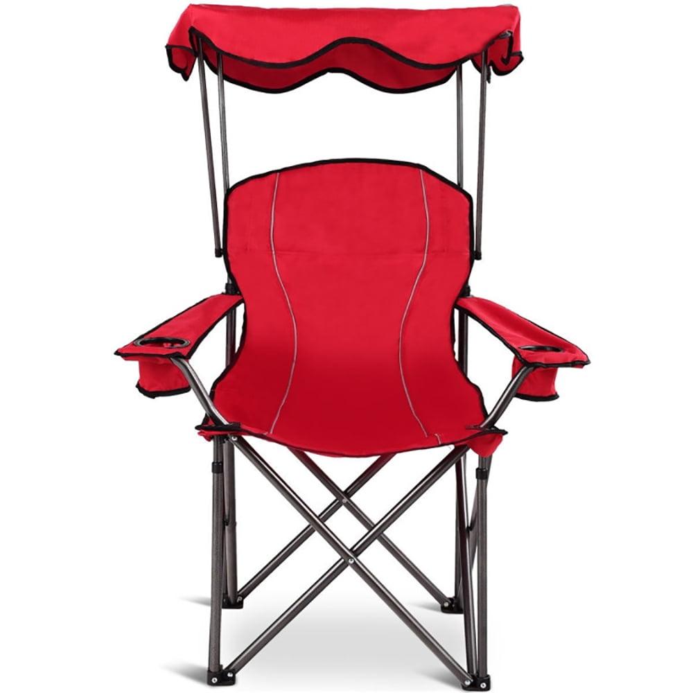 Arlmont & Co. Portable Folding Beach Canopy Chair With Cup Holders