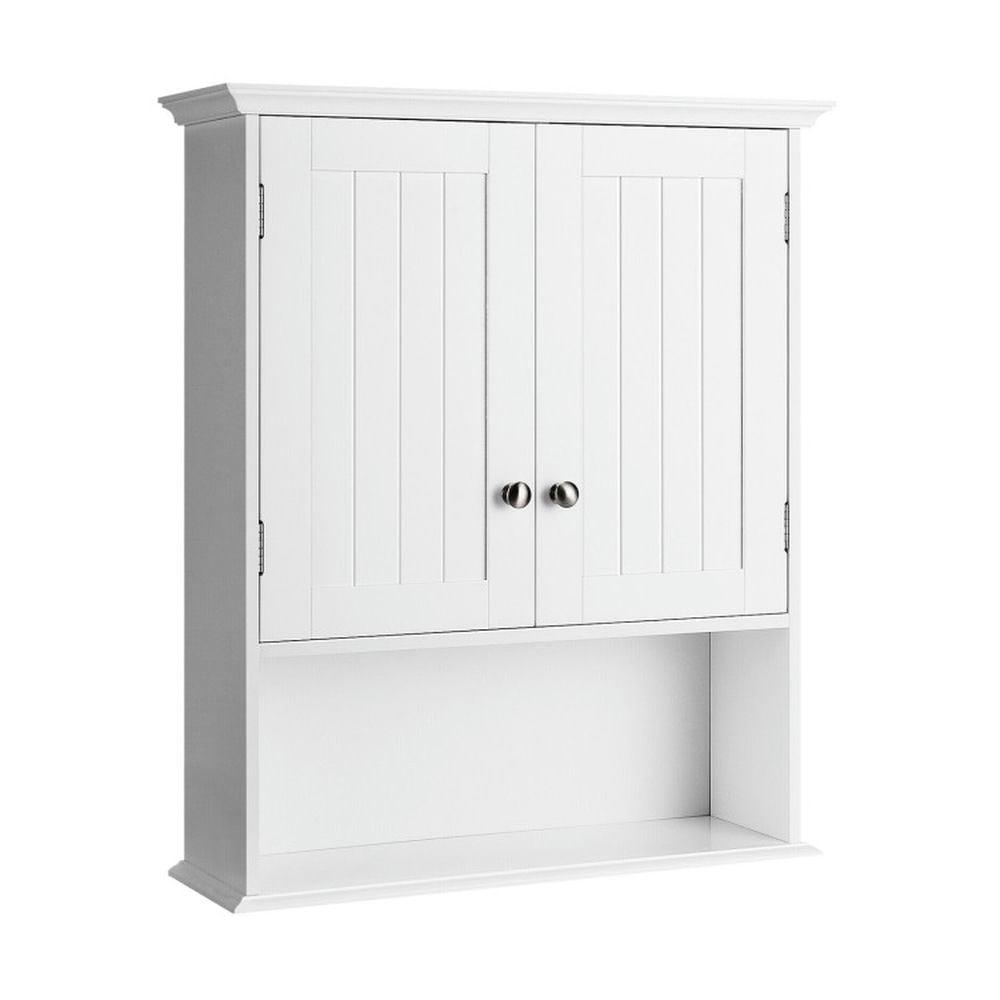 Costway Wall Mount Bathroom Cabinet Storage Organizer Medicine Cabinet White