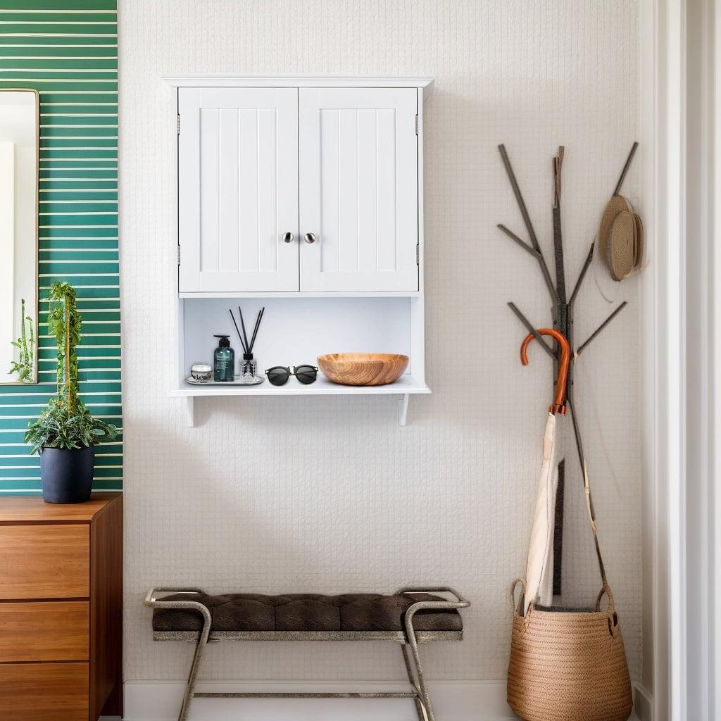 Costway Wall Mount Bathroom Cabinet Storage Organizer Medicine Cabinet White