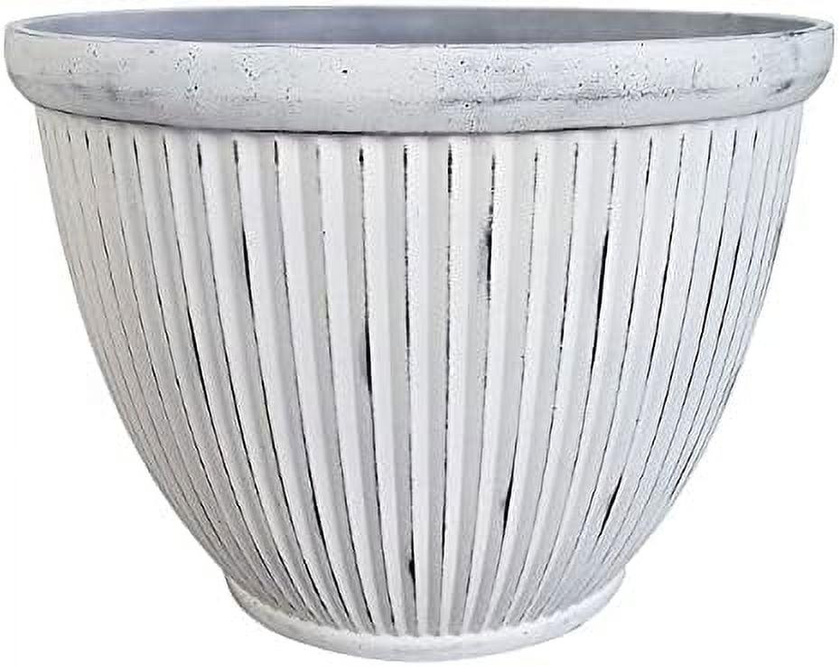 Southern Patio 15 in. D Resin Westland Patio Planter Afterglow White