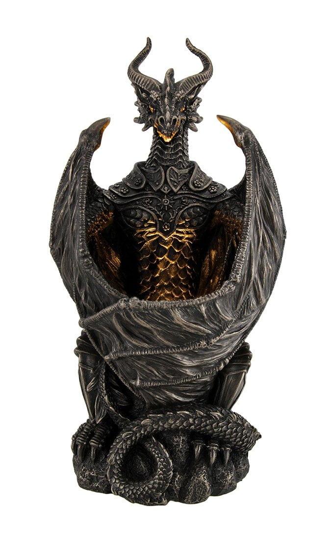 Guardian of the Light Bronze Dragon LED Night Light Statue