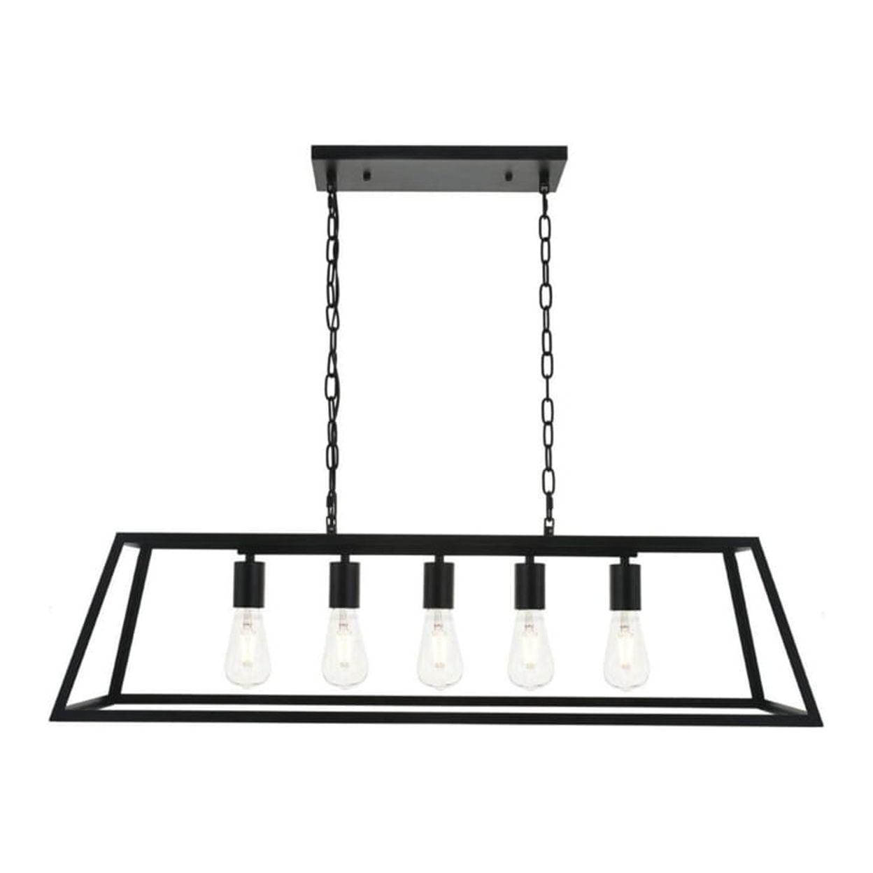 Elegant Lighting Resolute 5 light black Pendant