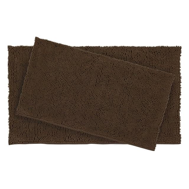 Resort Collection Chenille Plush Loop Bath Mats, 2-Piece Set