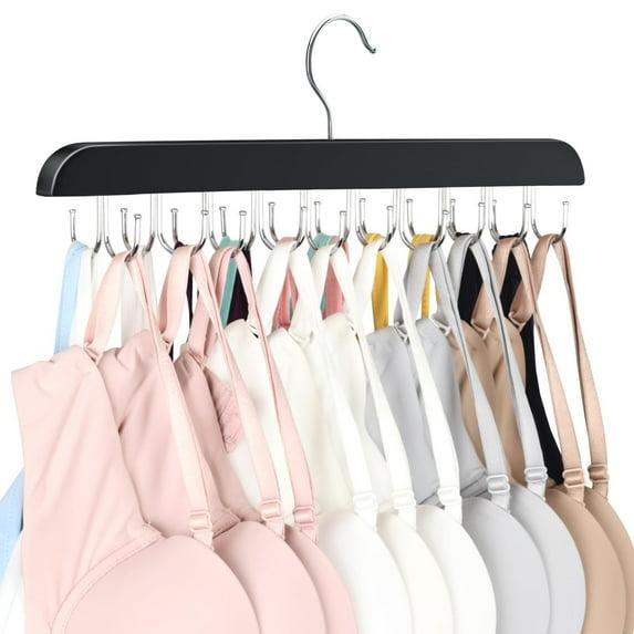 Resovo Bra Hanger for Closet, Tank Top Hanger 20 Hooks Capacity Foldable Wood Space Saving Hanger Closet Organizers and Storage for Dorm & Apartment for Tank Top, Bra, Scarf etc.