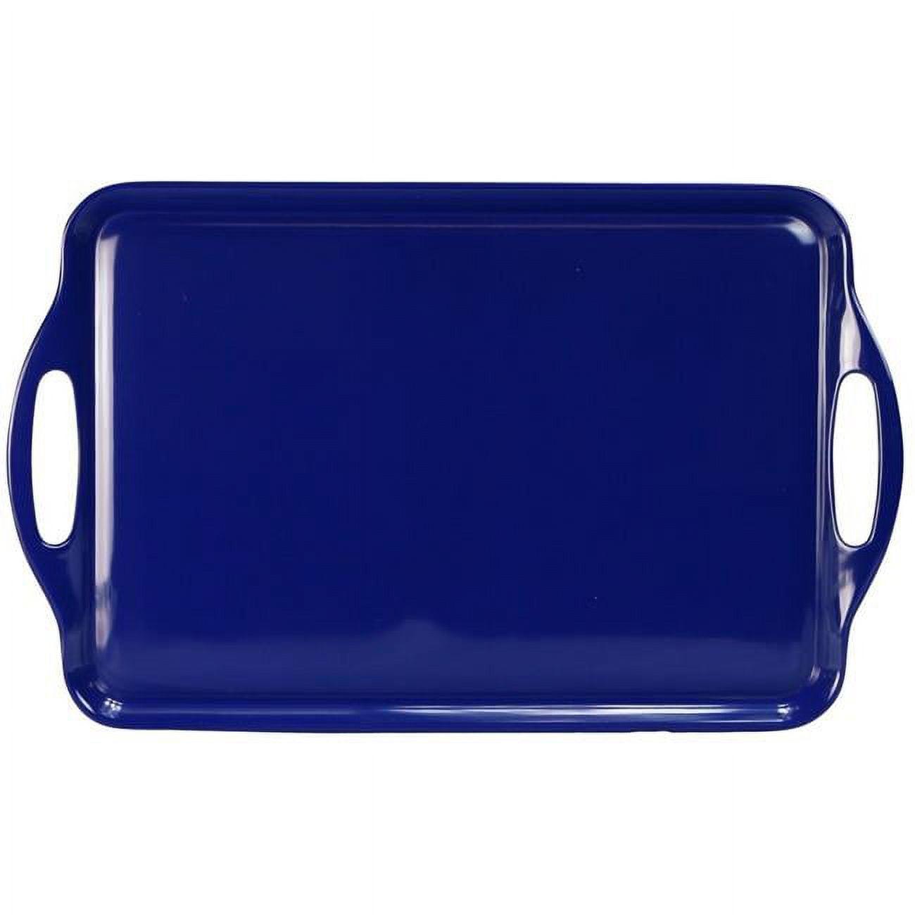 Indigo Rectangular Melamine Serving Tray with Side Handles